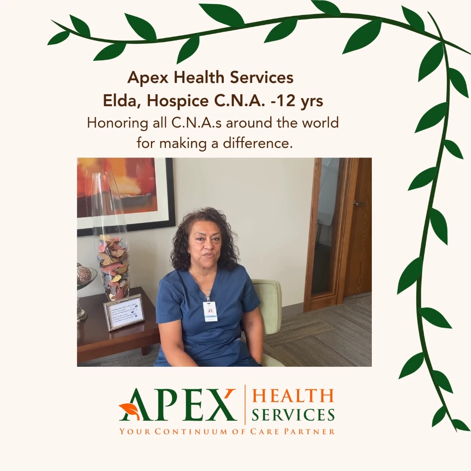Apex Health Services Elda, Hospice C.N.A. - 12 yrs